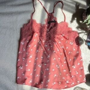 HP🏆 Womens Abercrombie & Fitch Lacey‎ Adjustable Strap Flower Camisole Top Sm